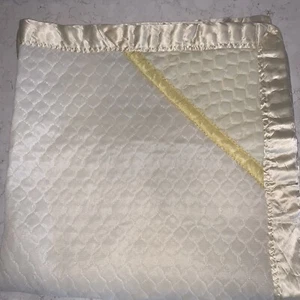 Manta bebé gofre con capucha vintage amarillo pálido acrílico nailon ribete 36x34 - Imagen 1 de 12