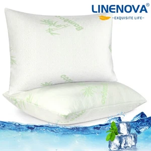 2x Memory Foam Pillow Bamboo Pillow Cushion Breathable Hypoallergenic Cover AU - Picture 1 of 12