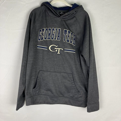 VTG Y2k 2000s Colosseum Georgia Tech Sewn Gray Hoodie Sweatshirt Large Cover
