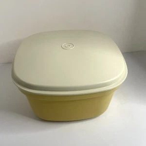 VTG Tupperware Steam N Serve Harvest Gold Bowl 88-12 Lid 889-11 Strainer 887-12 - Picture 1 of 8