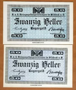 Austria, 20 Heller, POW, WWI, Campbell C1314, UNC - Picture 1 of 1