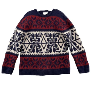 VTG American Eagle Lambwool Sweater Large Chunky Nordic Fisherman Academia 90's - Picture 1 of 7