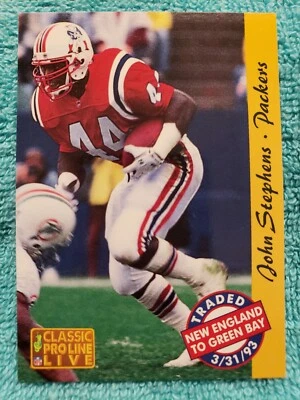 1993 CLASSIC PRO LINE LIVE JOHN STEPHENS #93 GREEN BAY PACKERS - Image 1 of 4