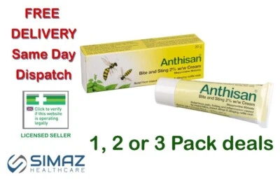 Anthisan Bite and Sting Cream 20g Insect Sting Relief Antihistamine UK GSL