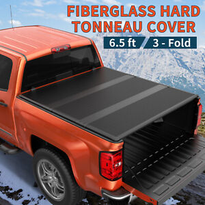 6.5FT/6.6FT 3-Fold FRP  Truck Tonneau Cover For 88-02 Chevy GMC C1500 2500 3500