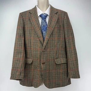 Blazer Daks Signature para hombre talla 40R chaqueta de tweed lana marrón cuadros - Imagen 1 de 16