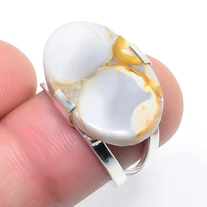 Laguna Lace Agate Gemstone 925 Sterling Silver Jewelry Ring Size 7.5 (USA) - Picture 1 of 1