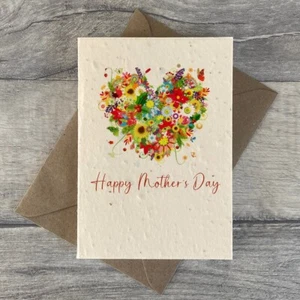 Plantable Seed Card for Mum, Mother, Mummy, Mother's Day - Mother's Day Heart - Picture 1 of 6