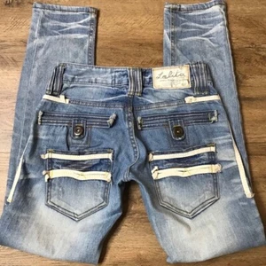 Concert Club Lolita Jeans Gr. 25 Import Korea Denim Asia Distress Skinny blau - Bild 1 von 14