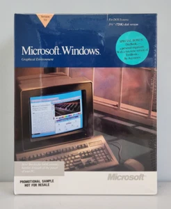 Microsoft Windows 3.0 OS 3.5" 720K Floppy US Version Big Box Promo Sample Sealed - Picture 1 of 6