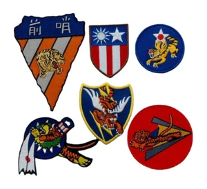 WW2 US AMERICAN VOLUNTEER GROUP AVG FLYING TIGERS JACKET EMBROIDERED PATCH OF6 - Picture 1 of 1