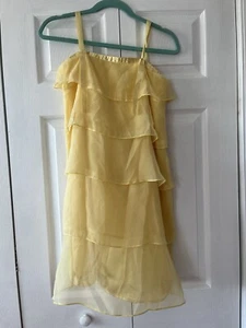 Gap Kids Dress Girls Size XXL Yellow Gold Ruffle Layered Dress - Picture 1 of 3