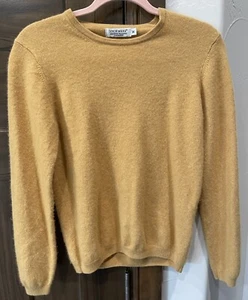 Saltador Lochmere para mujer mediano 100 % puro oro cachemira súper suave cuello redondo - Imagen 1 de 10