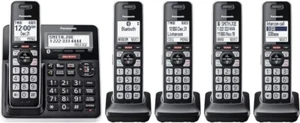 Panasonic Cordless Phone System Answering Machine 5 Handset Bluetooth Call Block - Picture 1 of 7
