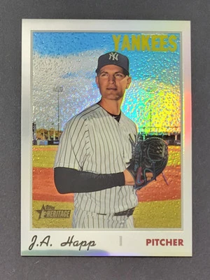 2019 Topps Heritage #THC-547 J.A. Happ Silver Chrome Refractor /569 Yankees  - Image 1 of 2