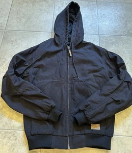 C.E. Schmidt Workwear Giacca da lavoro nera trapuntata foderata tela con cappuccio uomo media - Foto 1 di 7