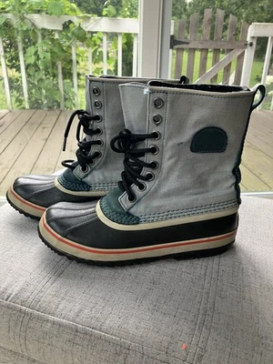 Sorel Waterproof Boots Womens Sz 10 Premium CVS NL1717-938 Stone Blue w/ Liners - Image 1 of 4