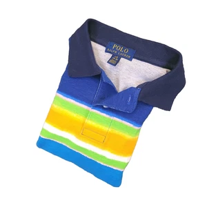 NWT Polo Ralph Lauren Golf Shirt Youth Large (14-16) Multicolor Striped Cotton - Picture 1 of 18