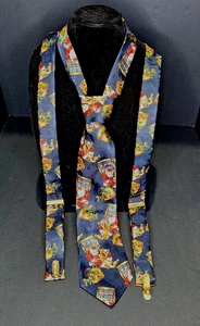 Camden Court Holiday Christmas Tie & Adj Suspenders Set – Santa Red & Navy USA - Picture 1 of 8