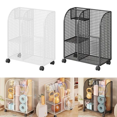 Yoga Mat Storage Rack Home Gym Storage Organizer for Yoga Strap Kettlebells - Image 1 of 2