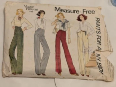 Vintage Sewing Pattern Vogue 1798 Palmer & Pletsch - Pants  1970's uncut w 67cm - Image 1 of 2