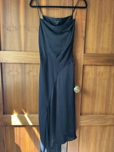 Allsaints Black MIDI Satin Dress BNWT - Picture 1 of 6