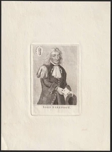 c1820 John Barefoot Oxford University postman Briefbote Kupferstich-Porträt - Picture 1 of 1