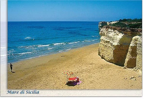 CARTOLINA SICILIA ISPICA CIRIGA SPIAGGIA MARE BEACH SEA SICILY POSTCARD - Imagen 1 de 1