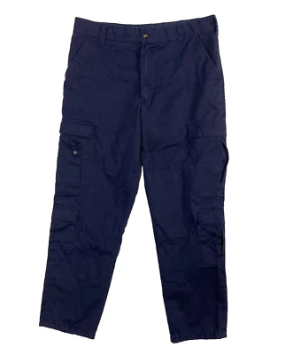Rothco Men's EMT CARGO Uniform Flat Front Pockets Pants Blue Size L Reg Adjust - Image 1 of 4