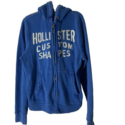 Sudadera con capucha Hollister Custom Shapes para mujer talla mediana azul Foto 1 de 3