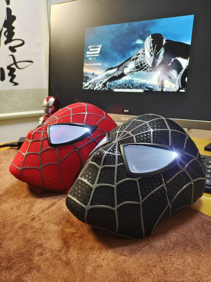 Handmade 1:1 Spiderman Tobey Maguire Hood Mask 3D Headwear Adult Wearable Red/BL - Image 1 of 4