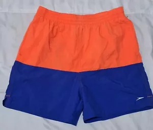 Boy's Speedo Swim Shorts- New - Mesh lining - Safety Orange Blue - XL / 16 yrs - Picture 1 of 6
