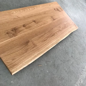 Mesa mesa placa de roble madera maciza ¡NUEVA mesa tabla de madera adhesiva con borde de árbol!  - Imagen 1 de 12