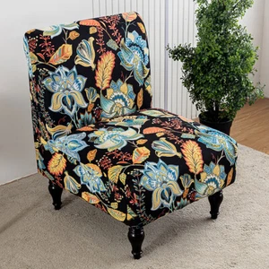 Armless Accent Chair Cover Single Sofa Stool Slipcover Slipper Print ChairCovers - Picture 1 of 53