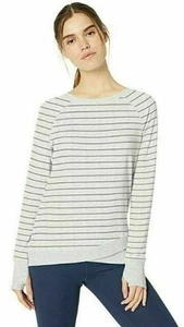Danskin Women's Criss Cross Tunic Pullover Top Cream Heather/ Grey Stripe XXL - Picture 1 of 3