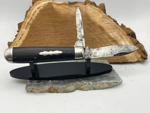 Vintage Cattaraugus 2 blade Swell End Jack Knife black wood handle--1990.24 - Picture 1 of 7