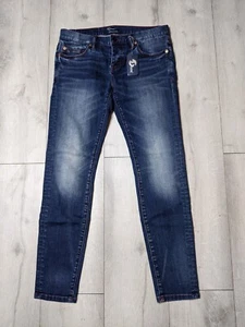 Jeans skinny dritti nuovi con etichette campione Cone Mills denim bottoni mosca misure 30x27 - Foto 1 di 17
