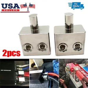 2Pcs 1/0 Gauge To 1/0 Car Audio Stereo Power Wire Splitter Amplifier Plug Dual - Picture 1 of 13