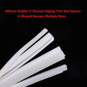 Silicone Rubber U Channel Edging Trim Seal Square U-Shaped Bumper Multiple Sizes - Picture 1 of 12