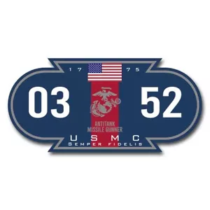 USMC 0352 MOS Decal - Semper Fidelis Decal - Marine Corps Blood Stripe 3" Decal - Picture 1 of 1