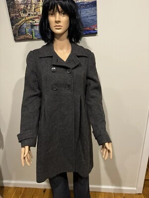 Saba women’s Double Breasted Grey Tweed Coat Size:10 - image 1 of 4