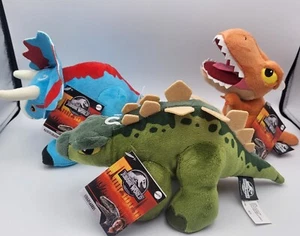2021 Jurassic World Legacy Plush Set Mattel Rex Lot Of 3 - Picture 1 of 7