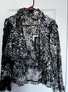 Dolce Cabo Sequin Shawl Collar Jacket Blazer - Picture 1 of 3