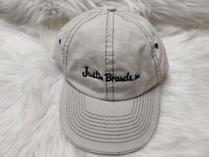 Justin Brands Baseball Cap Hat Adjustable Beige Off White Embroidery OSFM