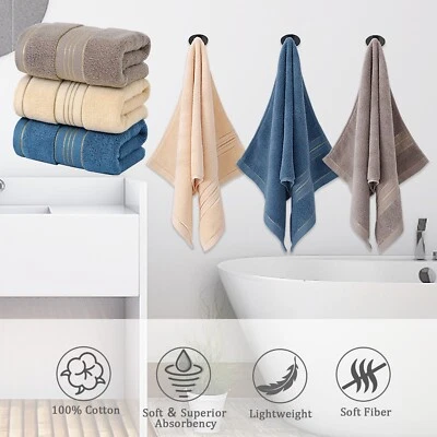 Paño facial suave de lujo 100 % algodón dorado - Toalla de baño absorbente para el hogar y el spa Foto 1 de 4