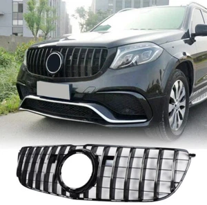 Rejilla de parachoques delantera plateada apta para Mercedes X166 GLS550 GLS63 AMG con orificio para cámara - Imagen 1 de 9