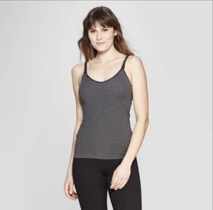 AUDEN Bra Nursing Grey Cami Tank Top With Built In Shelf X-Large New with Tags - Picture 1 of 7