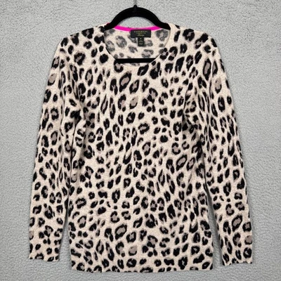 Suéter Charter Club para mujer M estampado de leopardo cachemir de lujo Foto 1 de 4