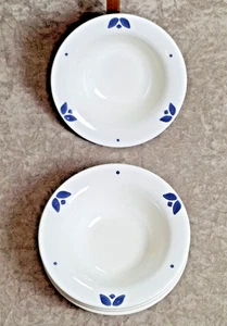 4 Pfaltzgraff Blue Tulip Vintage Rim Cereal Bowls USA - Picture 1 of 6
