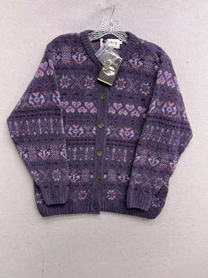 Cárdigan suéter Harley of Scotland para mujer talla L lana merino tejido escocés usado en excelente estado Foto 1 de 4